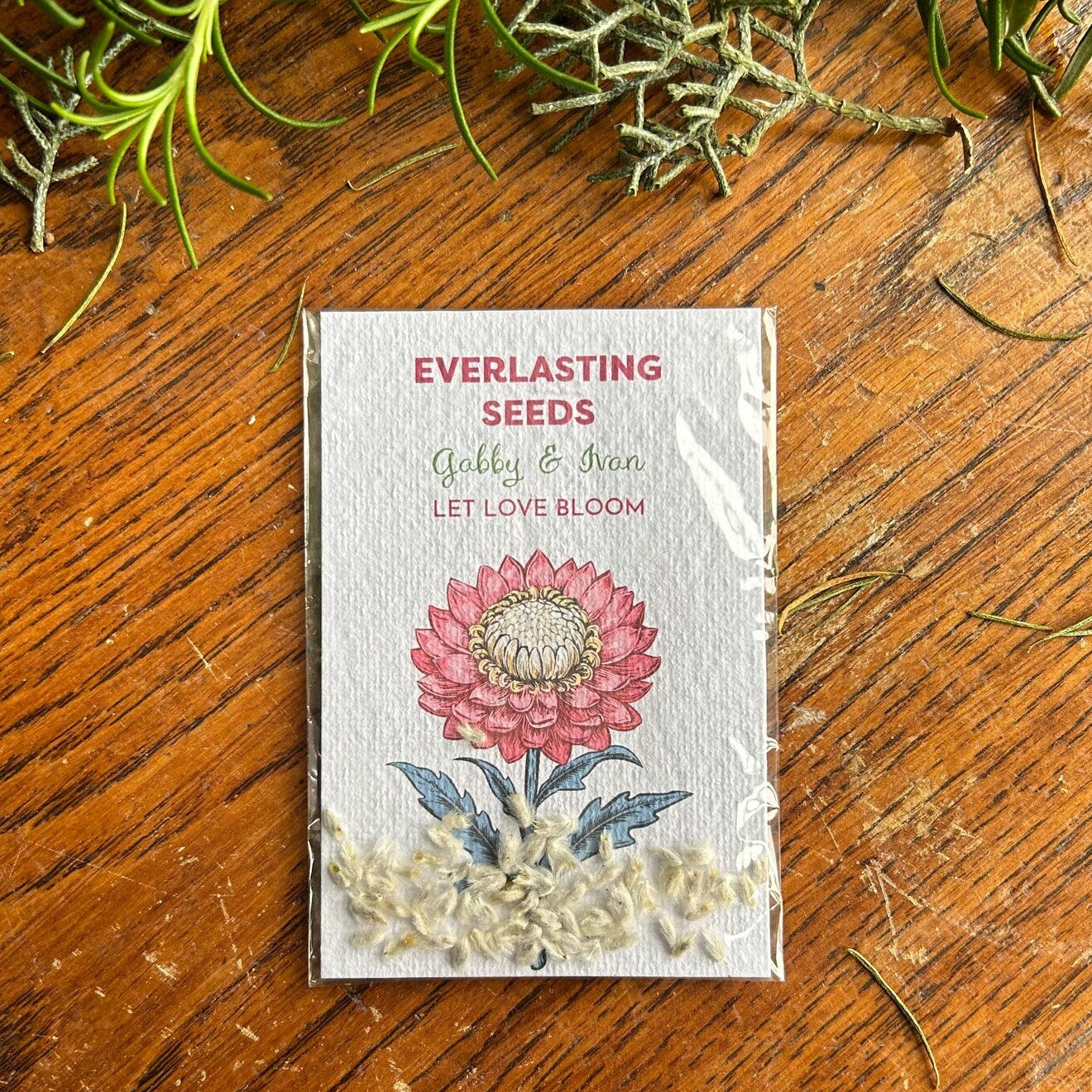 Plantable Wedding Favours with Everlasting Daisy Seeds