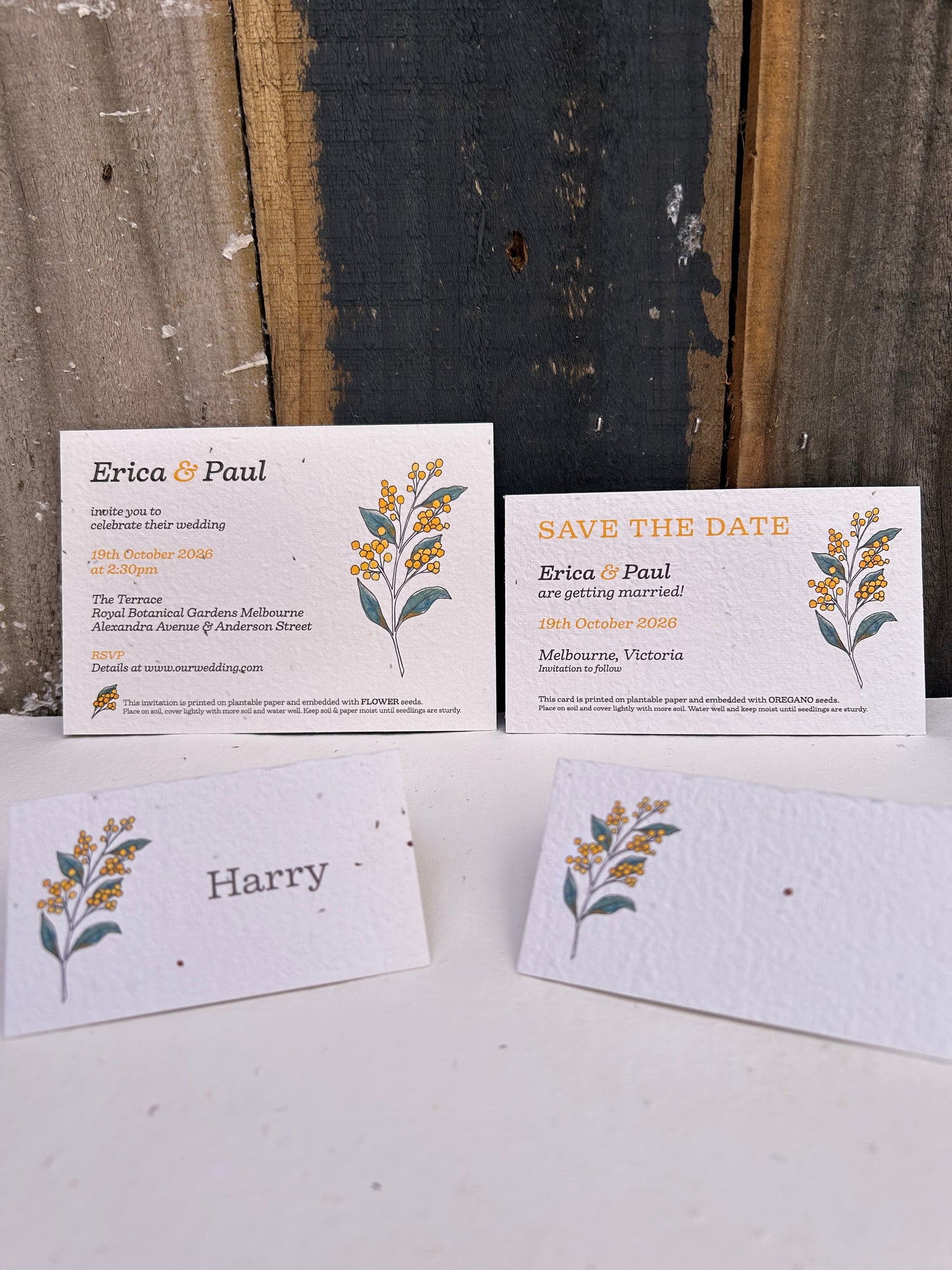 Place Card: Wattle