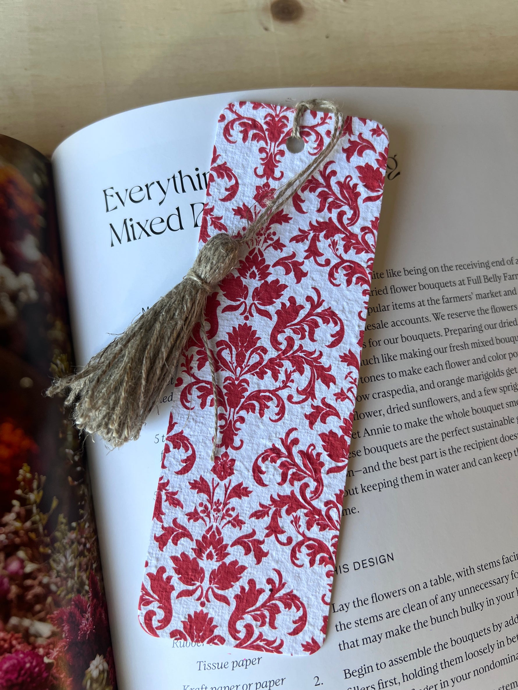 Seeded bookmark with poppy seeds