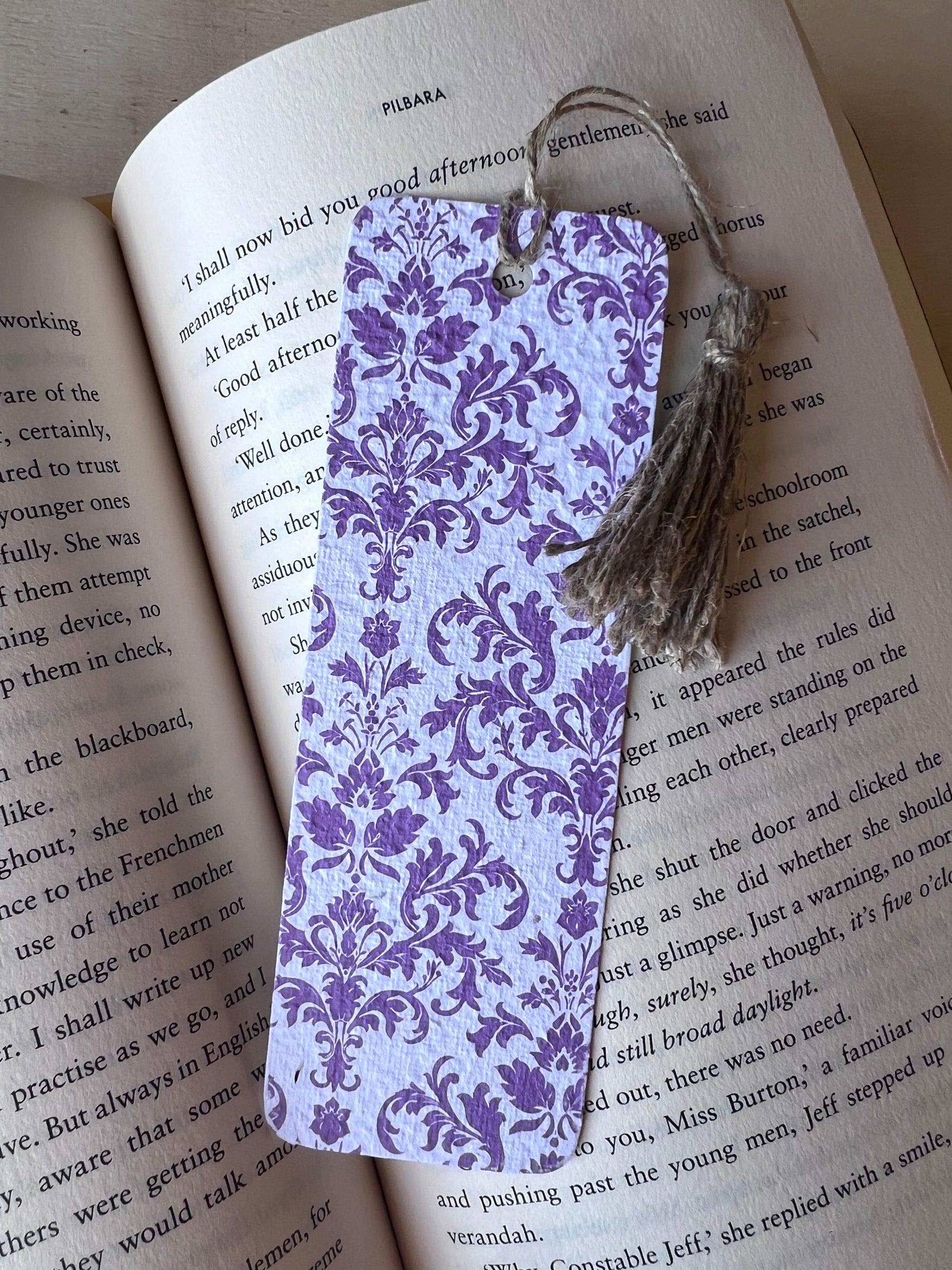 Seed paper bookmark with flower seeds