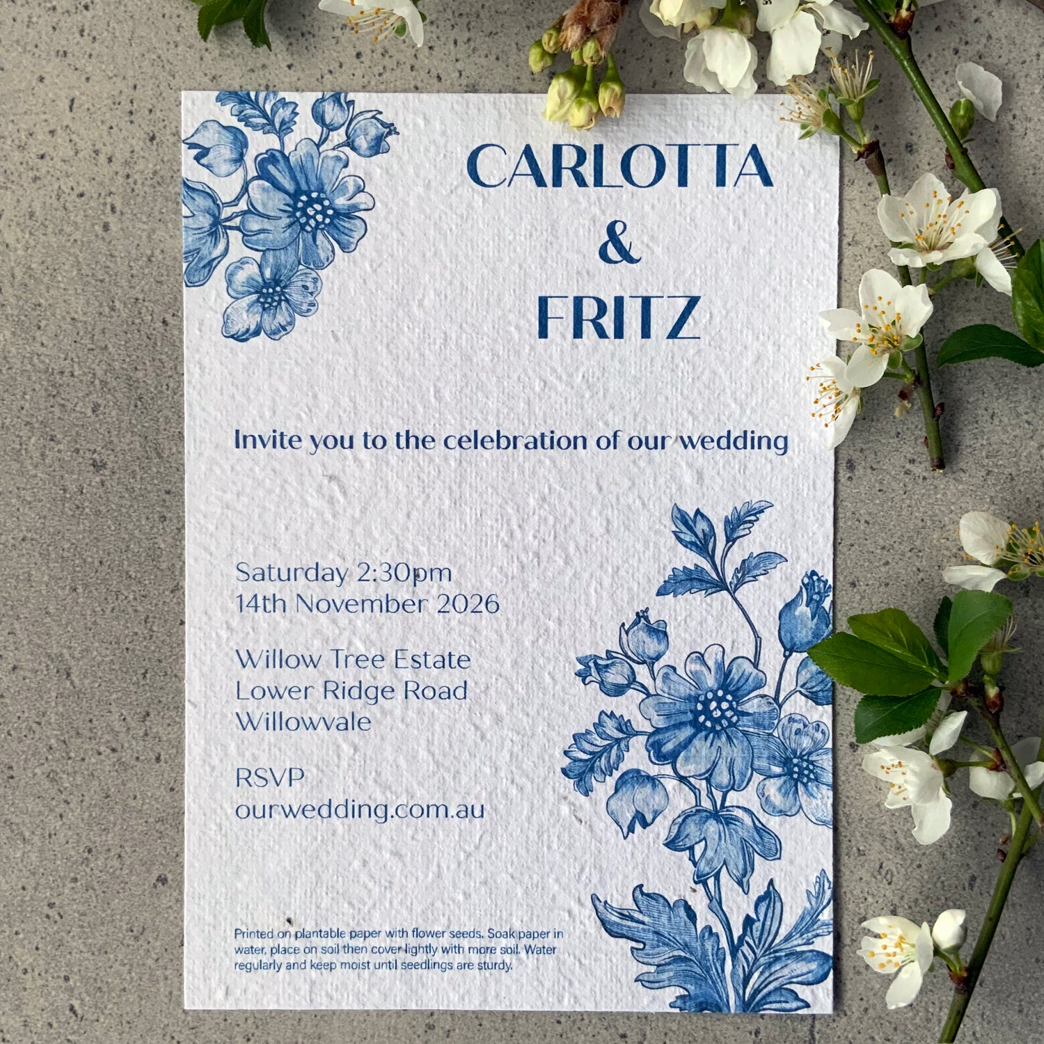 Invitation: Sapphire Floral